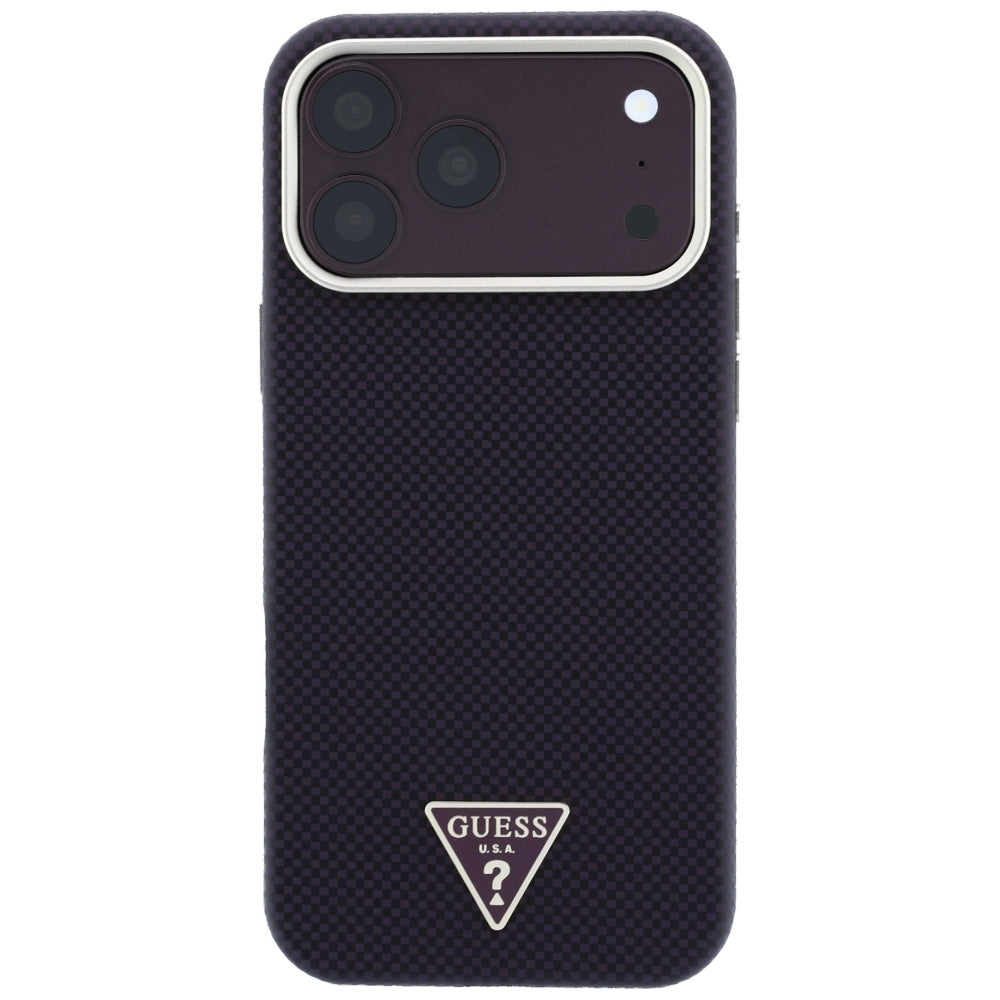 Guess iPhone 17 Pro/iPhone 18 Pro Skal Kevlar Triangle Logo Burgundy