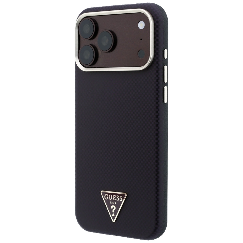 Guess iPhone 17 Pro Max/iPhone 18 Pro Max Skal Kevlar Triangle Logo Burgundy