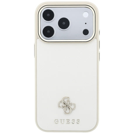 Guess iPhone 17 Pro Max/iPhone 18 Pro Max Skal Saffiano 4G Classic Logo Beige