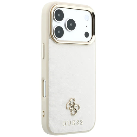Guess iPhone 17 Pro Max/iPhone 18 Pro Max Skal Saffiano 4G Classic Logo Beige