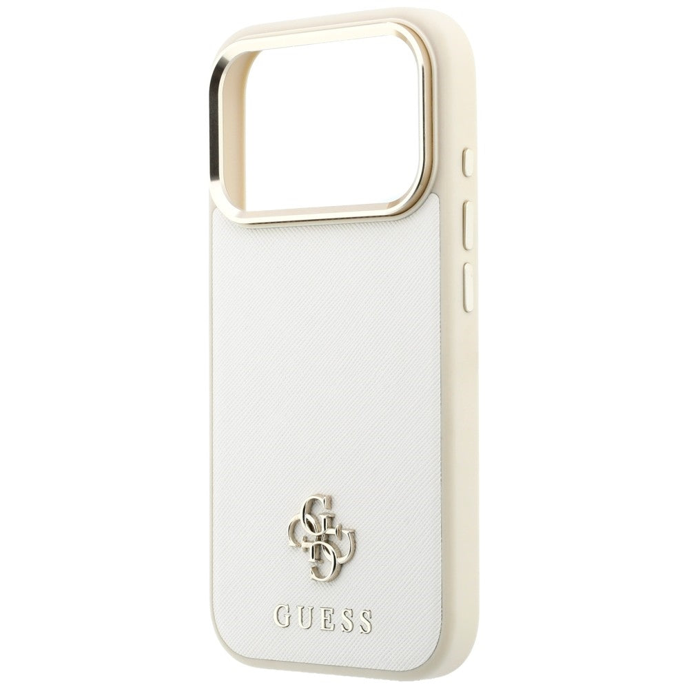 Guess iPhone 17 Pro Max/iPhone 18 Pro Max Skal Saffiano 4G Classic Logo Beige