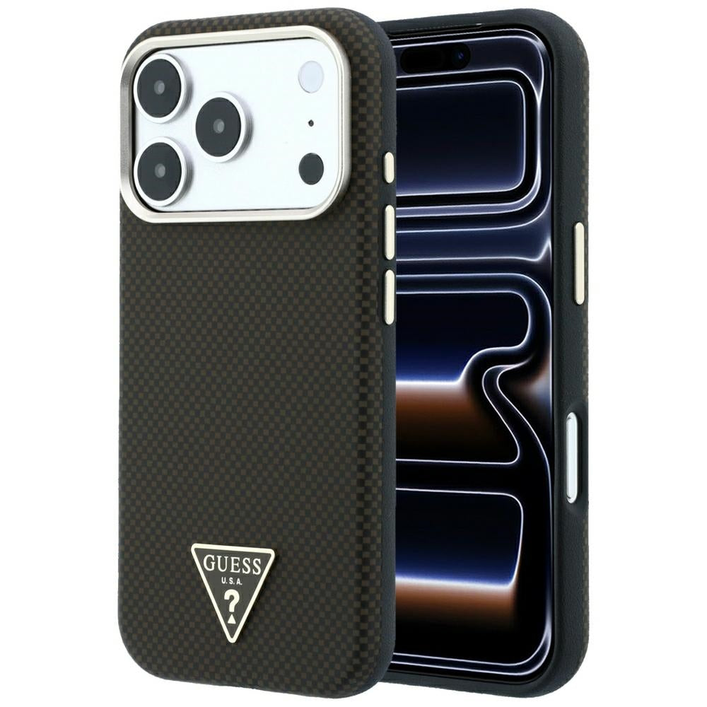 Guess iPhone 17 Pro/iPhone 18 Pro Skal Kevlar Triangle Logo Brun
