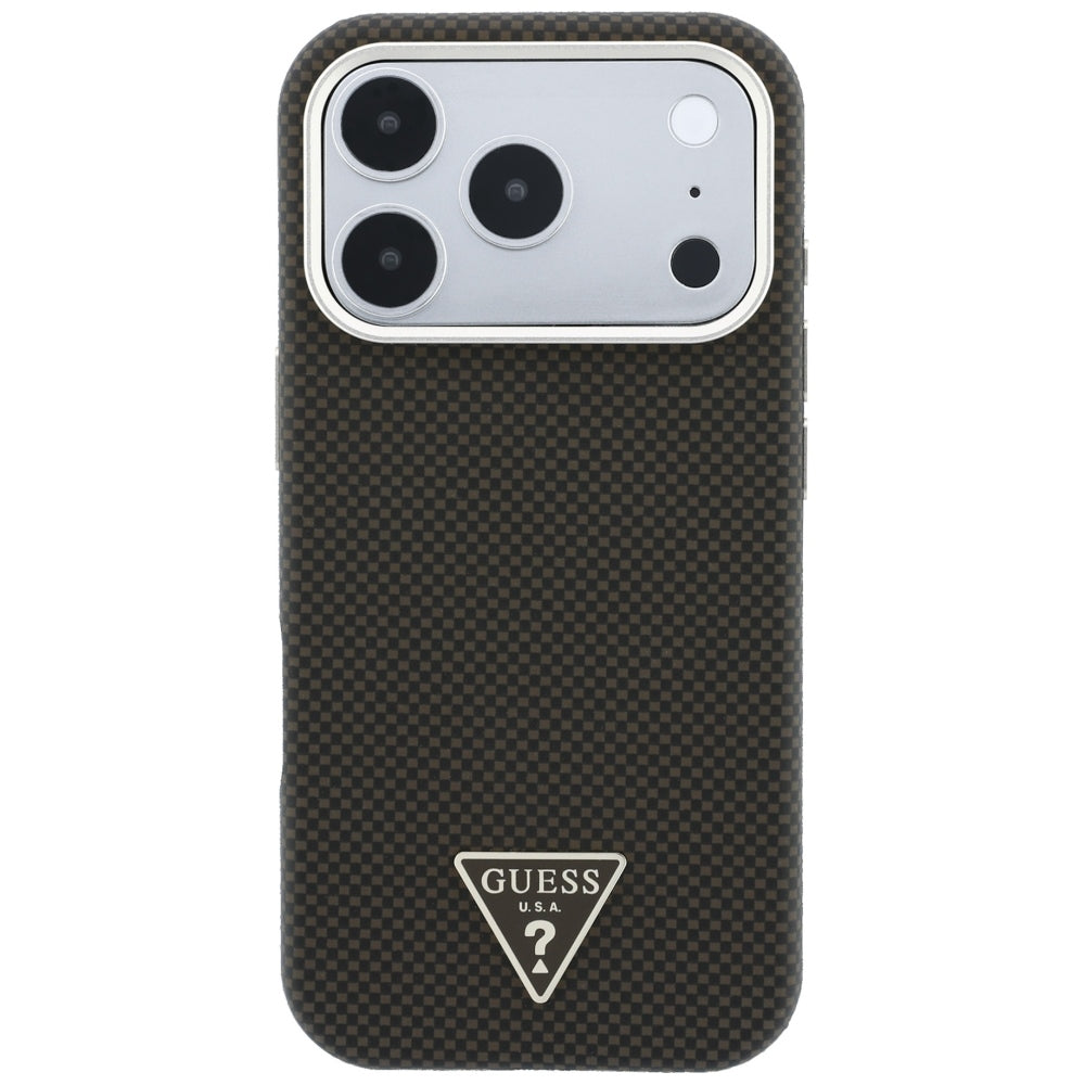 Guess iPhone 17 Pro/iPhone 18 Pro Skal Kevlar Triangle Logo Brun