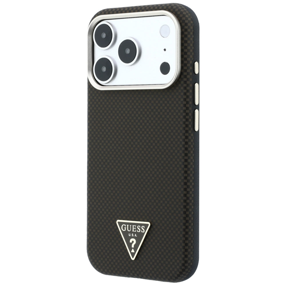 Guess iPhone 17 Pro Max/iPhone 18 Pro Max Skal Kevlar Triangle Logo Brun