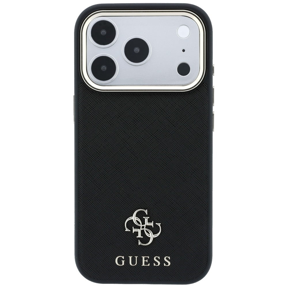 Guess iPhone 17 Pro Max/iPhone 18 Pro Max Skal Saffiano 4G Classic Logo Svart