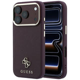 Guess iPhone 17 Pro/iPhone 18 Pro Skal Saffiano 4G Classic Logo Burgundy