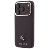 Guess iPhone 17 Pro/iPhone 18 Pro Skal Saffiano 4G Classic Logo Burgundy