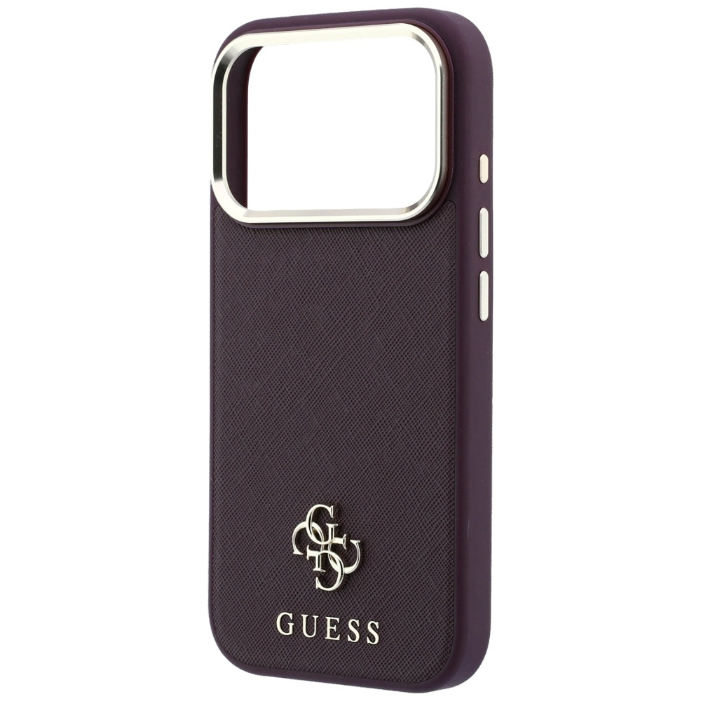 Guess iPhone 17 Pro/iPhone 18 Pro Skal Saffiano 4G Classic Logo Burgundy