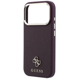 Guess iPhone 17 Pro/iPhone 18 Pro Skal Saffiano 4G Classic Logo Burgundy