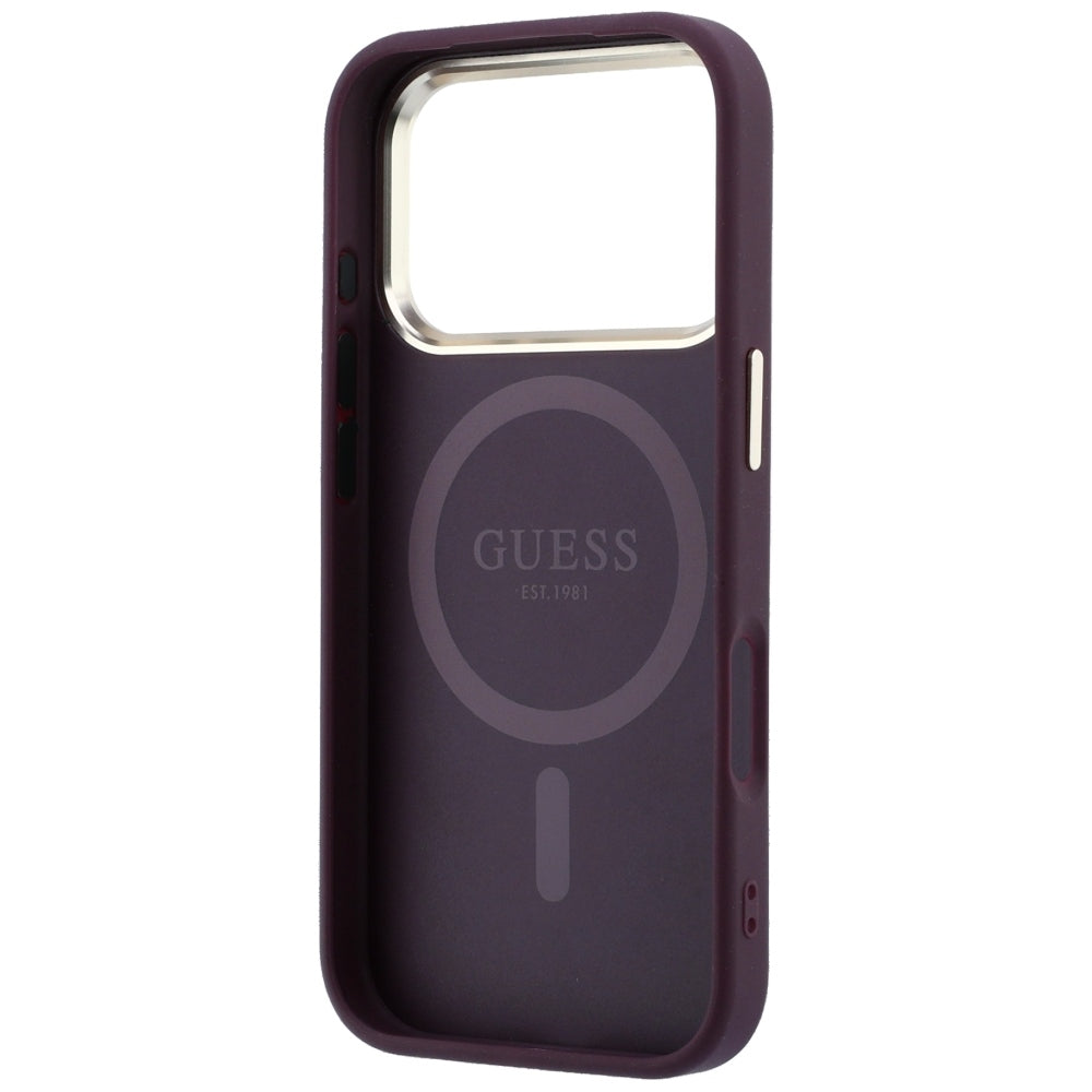 Guess iPhone 17 Pro/iPhone 18 Pro Skal Saffiano 4G Classic Logo Burgundy