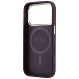 Guess iPhone 17 Pro/iPhone 18 Pro Skal Saffiano 4G Classic Logo Burgundy