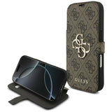 Guess iPhone 17 Pro/iPhone 18 Pro Fodral Book 4G Metal Logo Brun