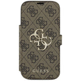 Guess iPhone 17 Pro/iPhone 18 Pro Fodral Book 4G Metal Logo Brun