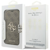 Guess iPhone 17 Pro/iPhone 18 Pro Fodral Book 4G Metal Logo Brun