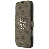 Guess iPhone 17 Pro Max/iPhone 18 Pro Max Fodral Book 4G Metal Logo Brun
