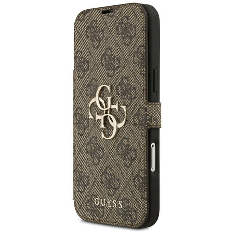 Guess iPhone 17 Pro Max/iPhone 18 Pro Max Fodral Book 4G Metal Logo Brun