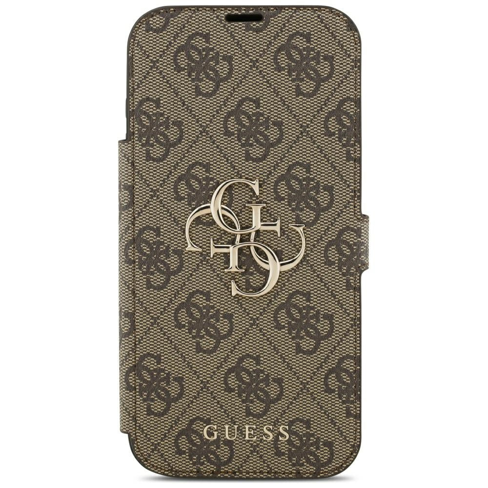 Guess iPhone 17 Pro Max/iPhone 18 Pro Max Fodral Book 4G Metal Logo Brun