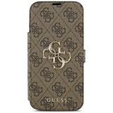 Guess iPhone 17 Pro Max/iPhone 18 Pro Max Fodral Book 4G Metal Logo Brun