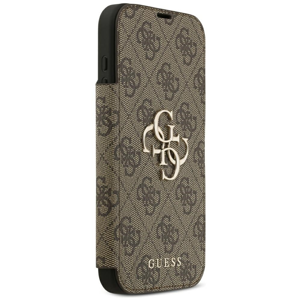 Guess iPhone 17 Pro Max/iPhone 18 Pro Max Fodral Book 4G Metal Logo Brun