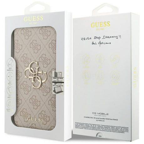 Guess iPhone 17 Pro Max/iPhone 18 Pro Max Fodral Book 4G Metal Logo Rosa
