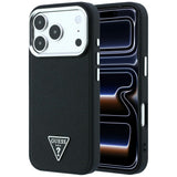 Guess iPhone 17 Pro/iPhone 18 Pro Skal Grained Triangle Logo Svart