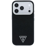 Guess iPhone 17 Pro/iPhone 18 Pro Skal Grained Triangle Logo Svart