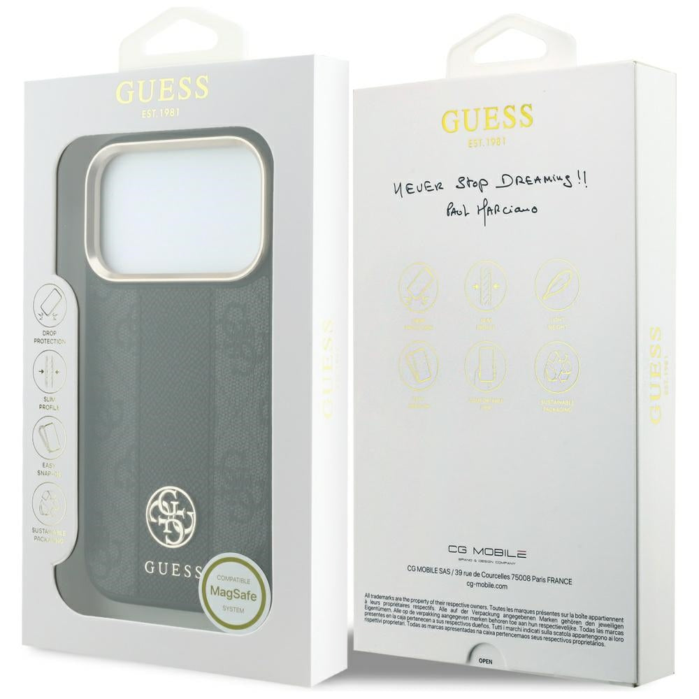Guess iPhone 17 Pro/iPhone 18 Pro Skal 4G Stripe Classic Logos Svart