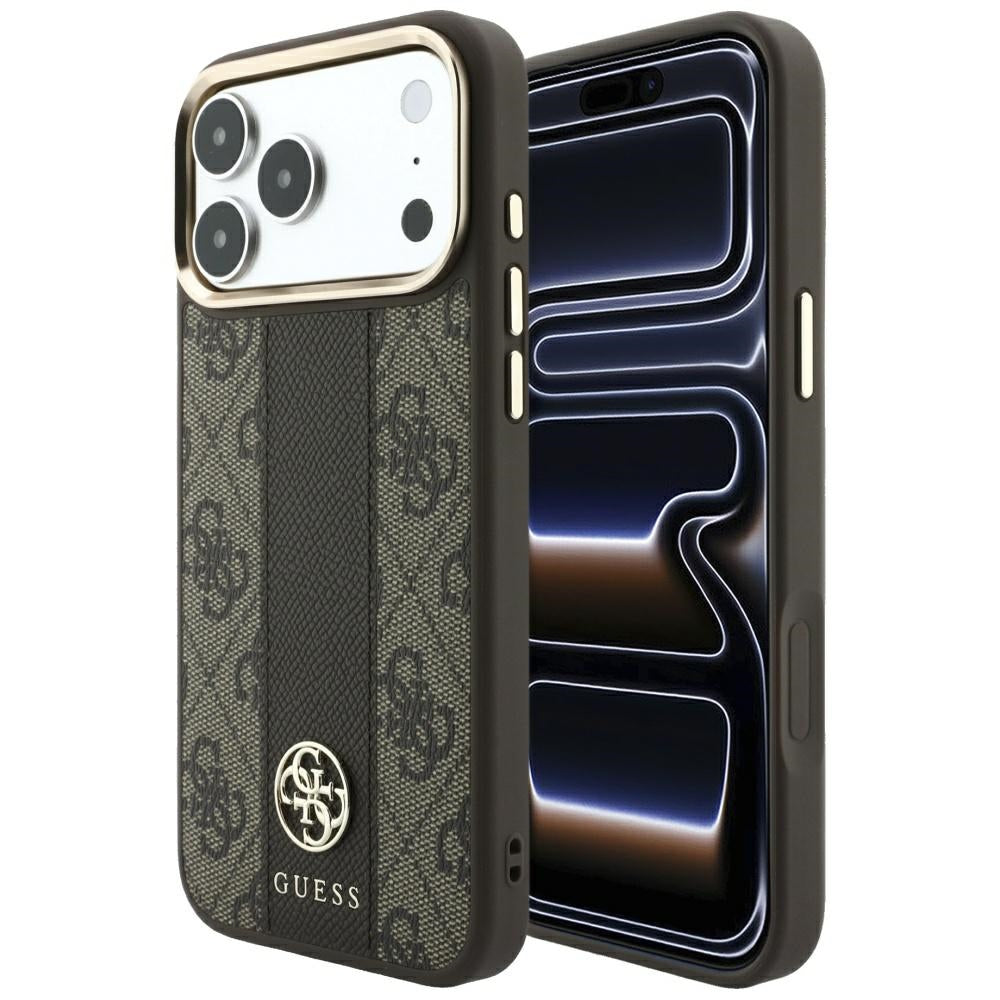 Guess iPhone 17 Pro/iPhone 18 Pro Skal 4G Stripe Classic Logos Brun