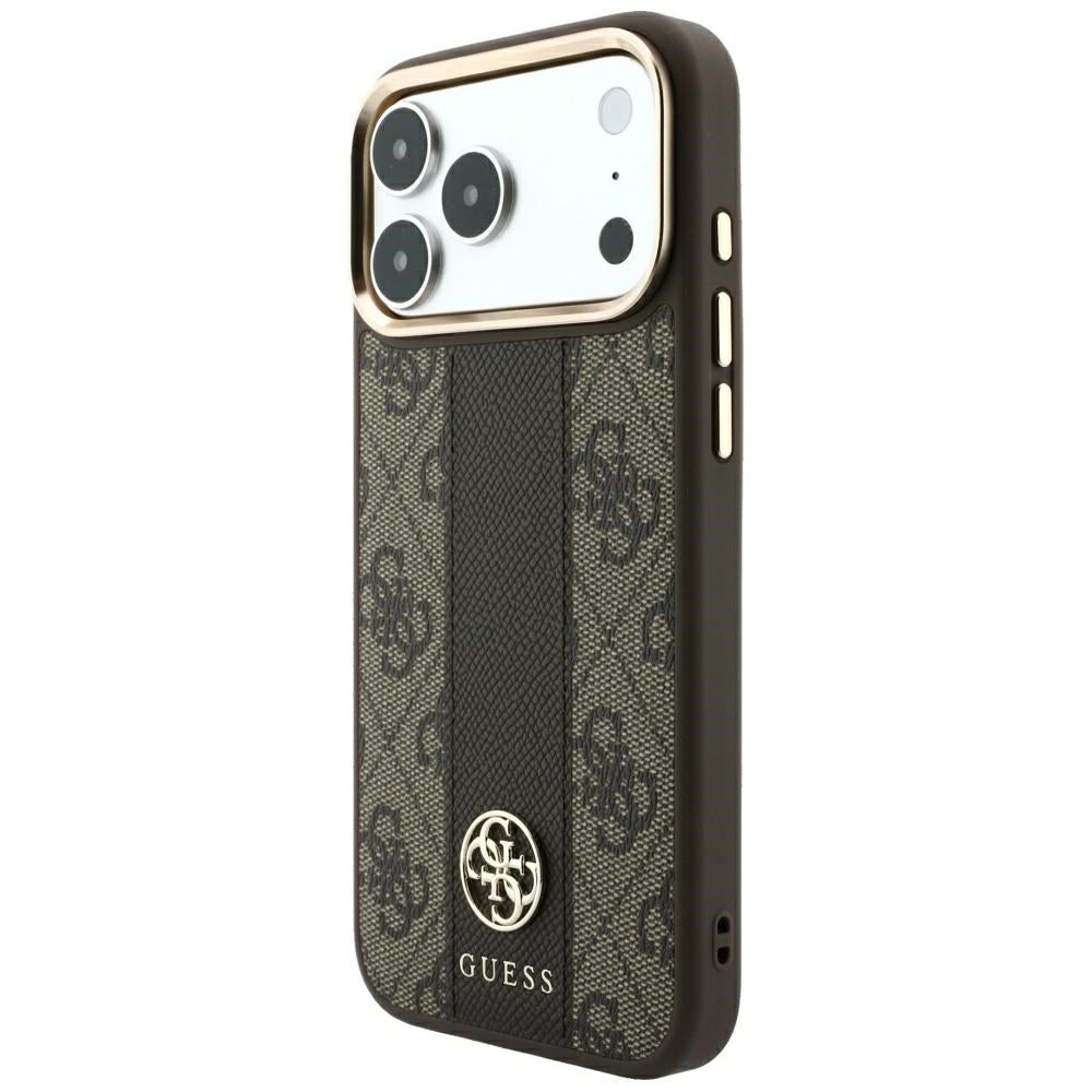 Guess iPhone 17 Pro/iPhone 18 Pro Skal 4G Stripe Classic Logos Brun