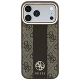 Guess iPhone 17 Pro/iPhone 18 Pro Skal 4G Stripe Classic Logos Brun