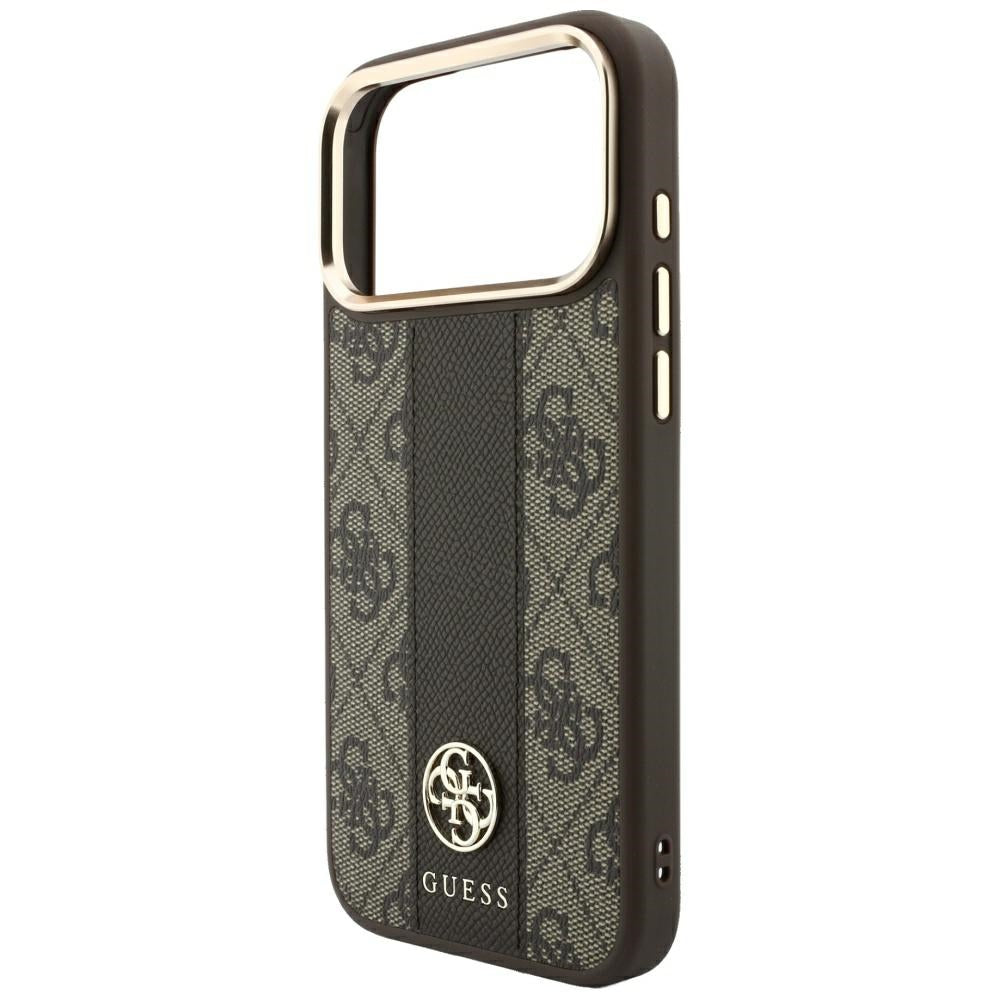 Guess iPhone 17 Pro/iPhone 18 Pro Skal 4G Stripe Classic Logos Brun