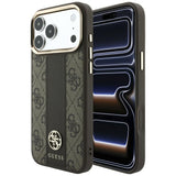 Guess iPhone 17 Pro Max/iPhone 18 Pro Max Skal 4G Stripe Classic Logos Brun