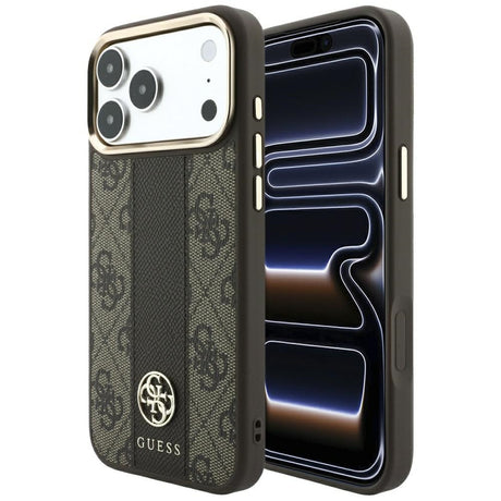 Guess iPhone 17 Pro Max/iPhone 18 Pro Max Skal 4G Stripe Classic Logos Brun