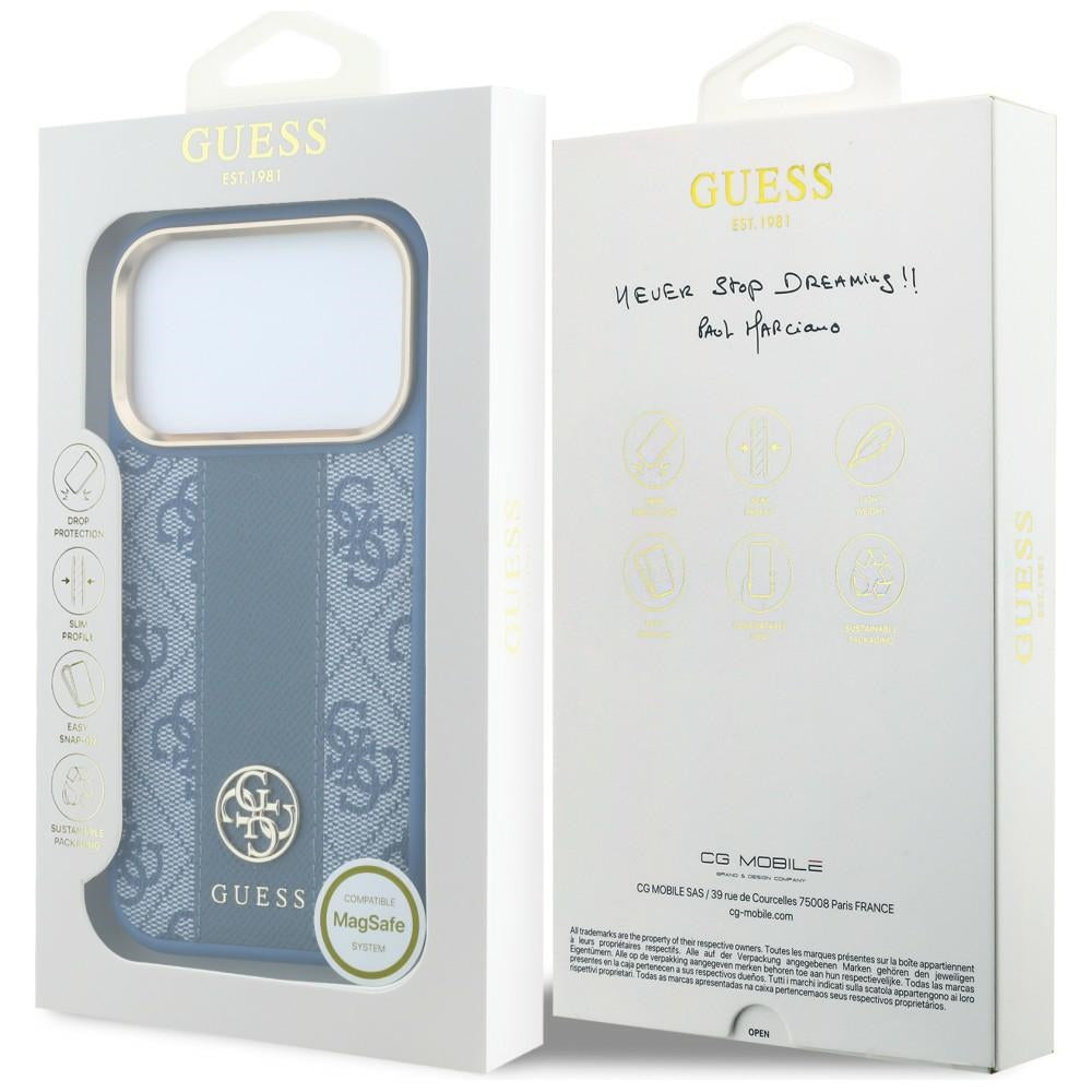 Guess iPhone 17 Pro Max/iPhone 18 Pro Max Skal 4G Stripe Classic Logos Blå