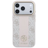 Guess iPhone 17 Pro/iPhone 18 Pro Skal 4G Stripe Classic Logos Rosa