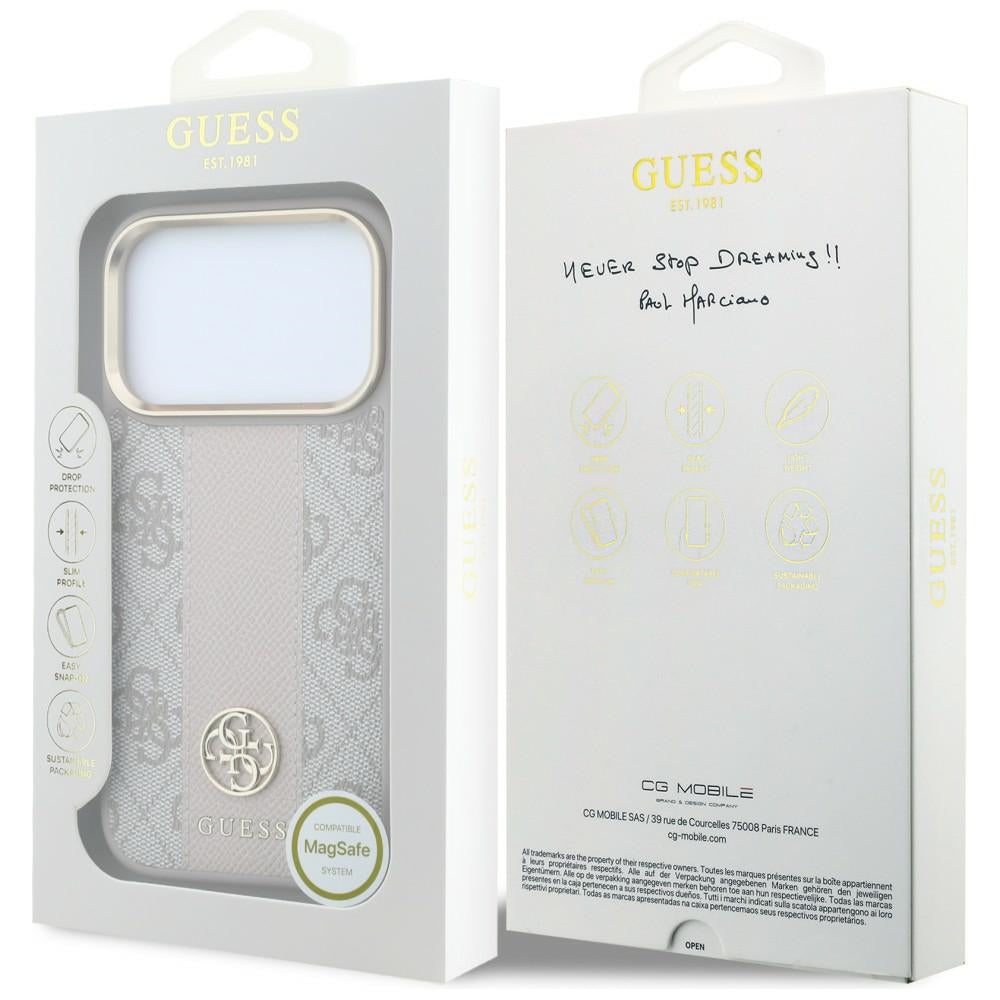 Guess iPhone 17 Pro Max/iPhone 18 Pro Max Skal 4G Stripe Classic Logos Rosa