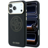Guess iPhone 17 Pro/iPhone 18 Pro Skal Perforated 4G Gold Logo Svart