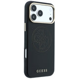 Guess iPhone 17 Pro/iPhone 18 Pro Skal Perforated 4G Gold Logo Svart