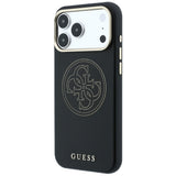 Guess iPhone 17 Pro Max/iPhone 18 Pro Max Skal Perforated 4G Gold Logo Svart