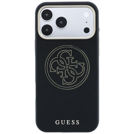 Guess iPhone 17 Pro Max/iPhone 18 Pro Max Skal Perforated 4G Gold Logo Svart