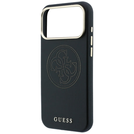 Guess iPhone 17 Pro Max/iPhone 18 Pro Max Skal Perforated 4G Gold Logo Svart