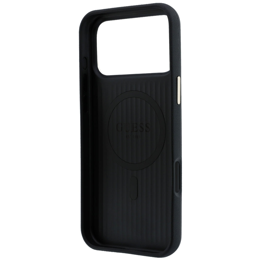 Guess iPhone 17 Pro Max/iPhone 18 Pro Max Skal Perforated 4G Gold Logo Svart