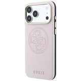 Guess iPhone 17 Pro/iPhone 18 Pro Skal Perforated 4G Gold Logo Rosa