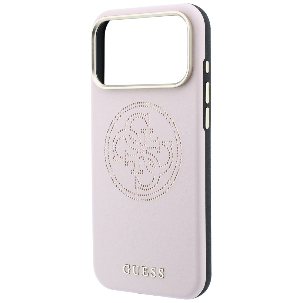 Guess iPhone 17 Pro/iPhone 18 Pro Skal Perforated 4G Gold Logo Rosa