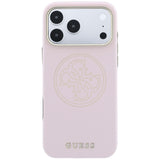 Guess iPhone 17 Pro Max/iPhone 18 Pro Max Skal Perforated 4G Gold Logo Rosa