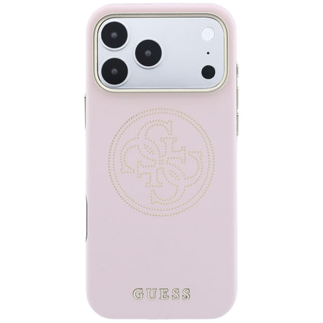 Guess iPhone 17 Pro Max/iPhone 18 Pro Max Skal Perforated 4G Gold Logo Rosa