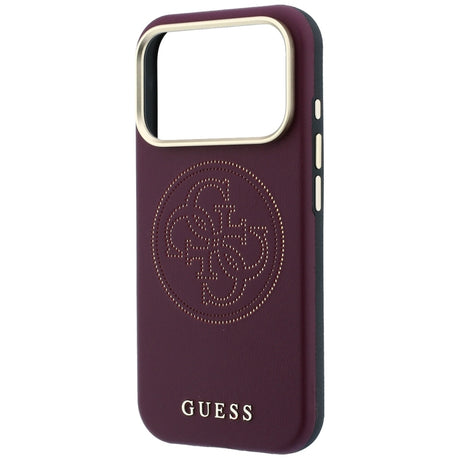 Guess iPhone 17 Pro Max/iPhone 18 Pro Max Skal Perforated 4G Gold Logo Burgundy