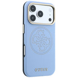 Guess iPhone 17 Pro/iPhone 18 Pro Skal Perforated 4G Gold Logo Blå