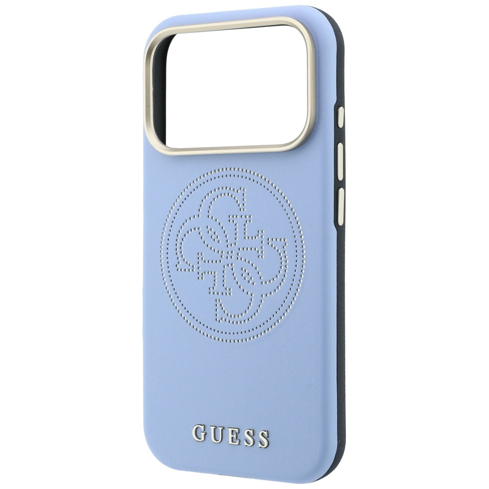 Guess iPhone 17 Pro/iPhone 18 Pro Skal Perforated 4G Gold Logo Blå