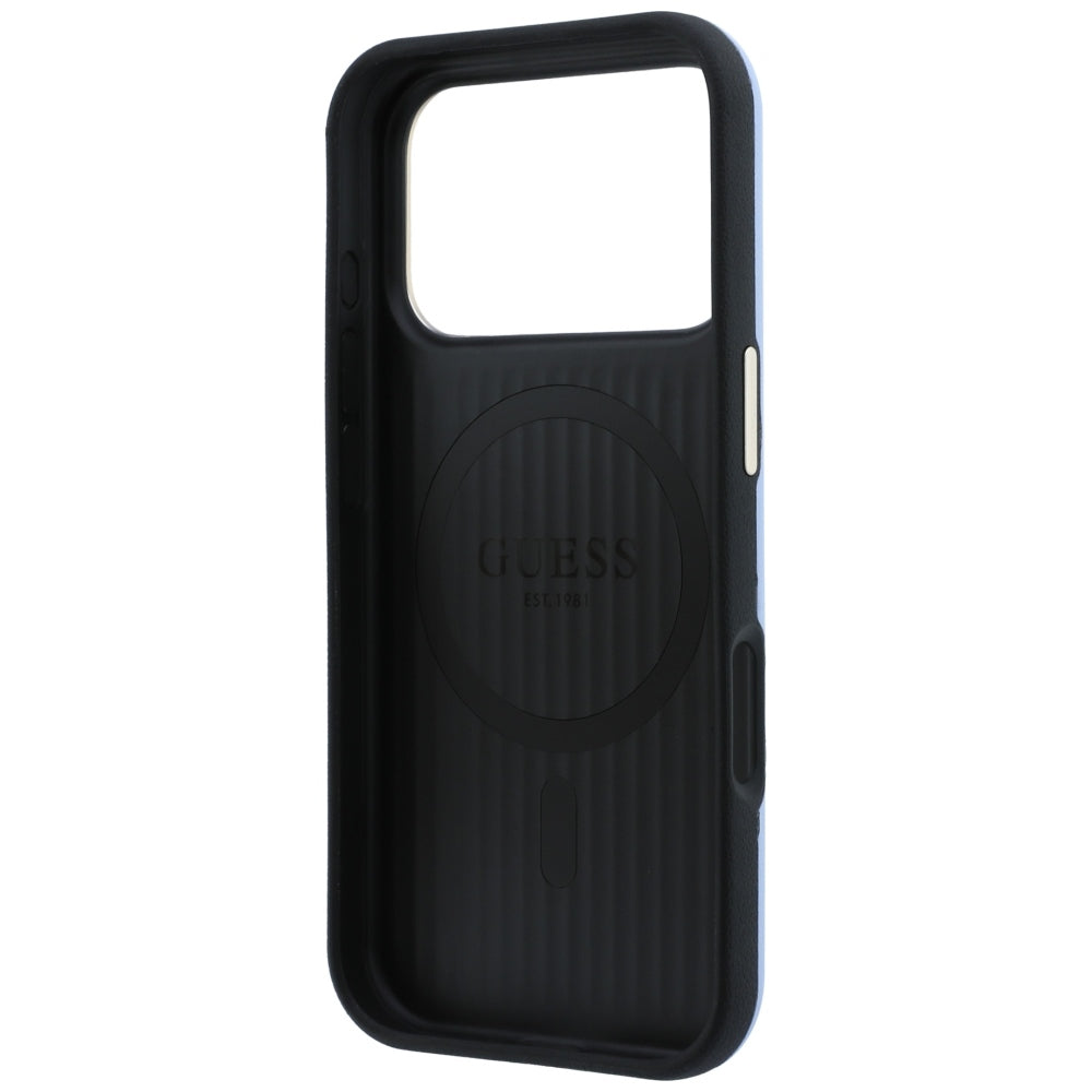 Guess iPhone 17 Pro/iPhone 18 Pro Skal Perforated 4G Gold Logo Blå
